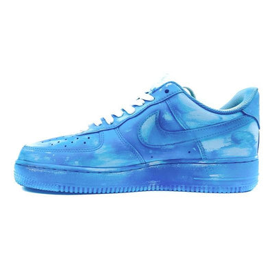 Custom style dyed, scratched and aged blue Air force Air Force 1 Blue – custom sneakers view 2 | DiySneakers