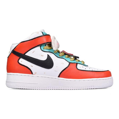 Custom Dumplings are white, red and blue like wine Air Force 1 – hand-painted custom sneakers | DiySneakers