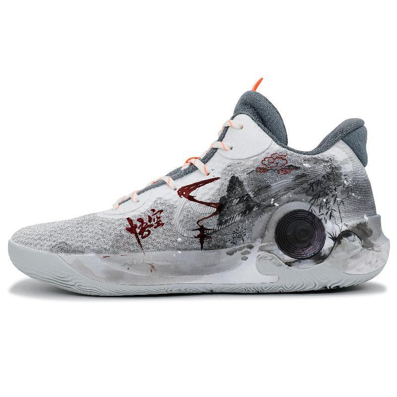 Custom 441 Male and female versions of Wukong Dream Trey 5 Vintage Gray – hand-painted custom sneakers | DiySneakers