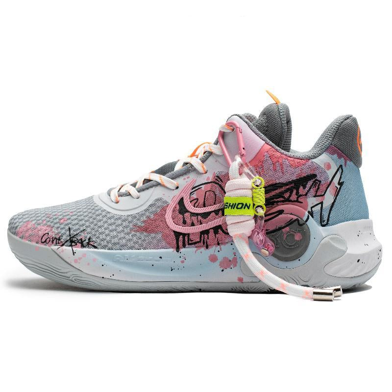 Custom Graffiti storm KD Trey 5 IX Pink – hand-painted custom sneakers | DiySneakers