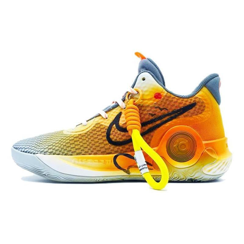 Custom Sunset Coast KD Trey 5 IX Yellow – hand-painted custom sneakers | DiySneakers