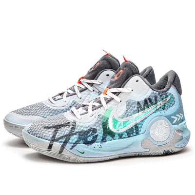 Custom Green wind and bamboo shadows KD Trey 5 Gray/Blue – custom sneakers view 2 | DiySneakers