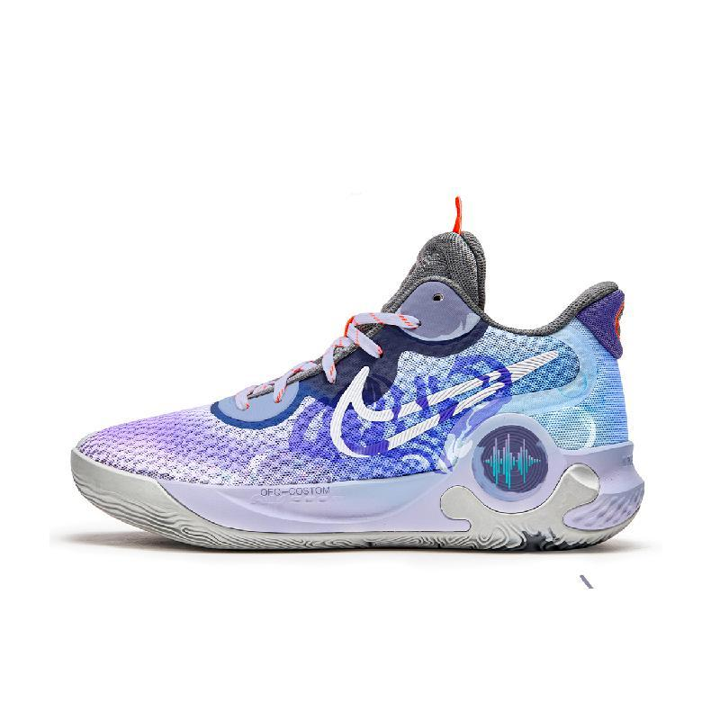 Custom Neon bubble KD Trey 5 IX Purple/Blue – hand-painted custom sneakers | DiySneakers