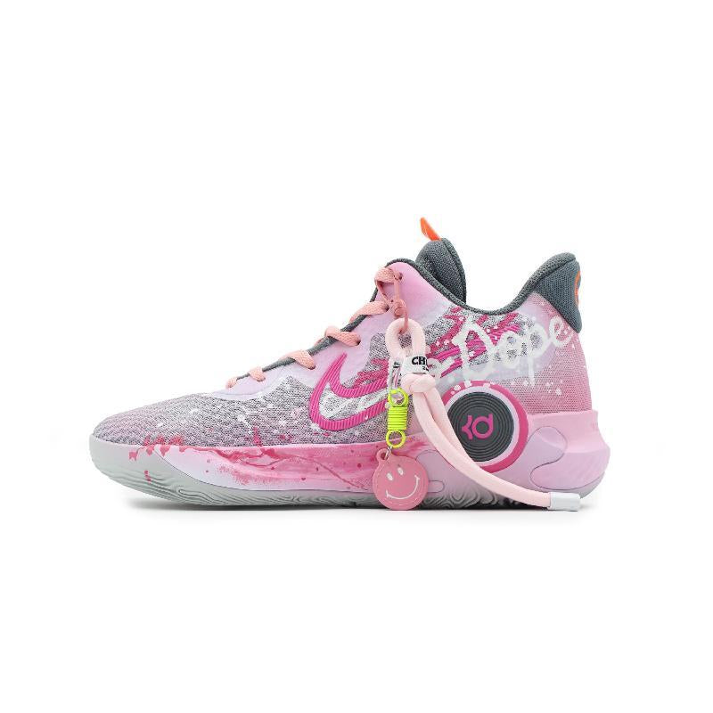 Custom Pink Lady KD Trey 5 IX White – hand-painted custom sneakers | DiySneakers