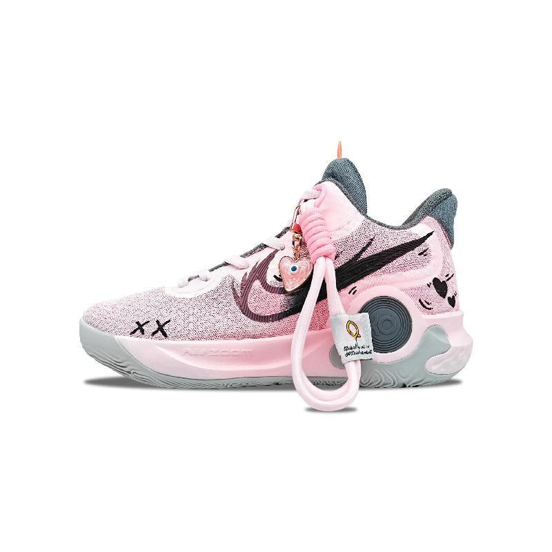 Custom Heartwarming Moment KD Trey 5 IX White – hand-painted custom sneakers | DiySneakers