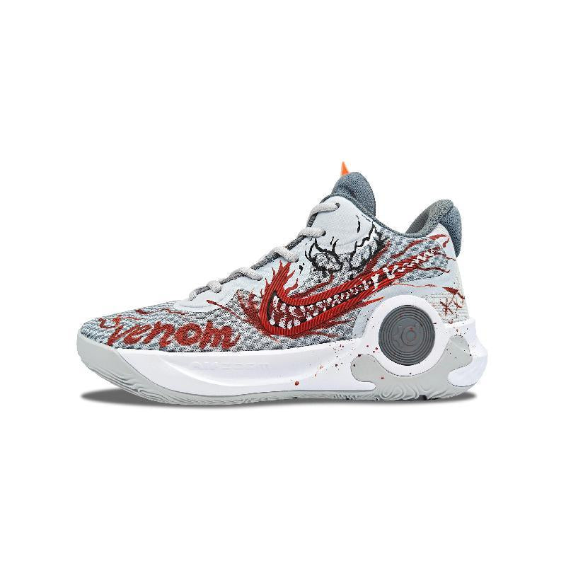 Custom Splash Ink Venom 2.0 KD Trey 5 IX Gray-red-white – hand-painted custom sneakers | DiySneakers
