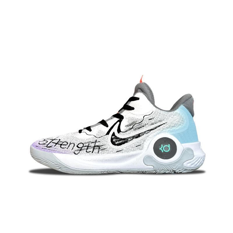 Custom Future Warrior KD Trey 5 Blue/White – hand-painted custom sneakers | DiySneakers