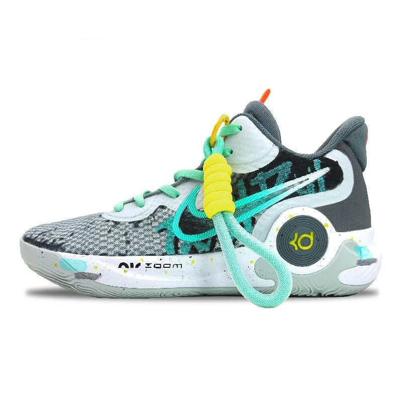 Custom Dark night KD Trey 5 IX Black/Green – hand-painted custom sneakers | DiySneakers