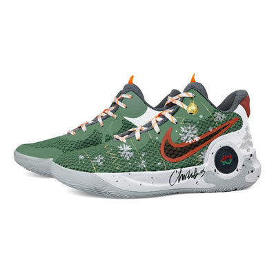 Custom Christmas wishes for both and KD Trey 5 IX Green/white/red/black – custom sneakers view 2 | DiySneakers