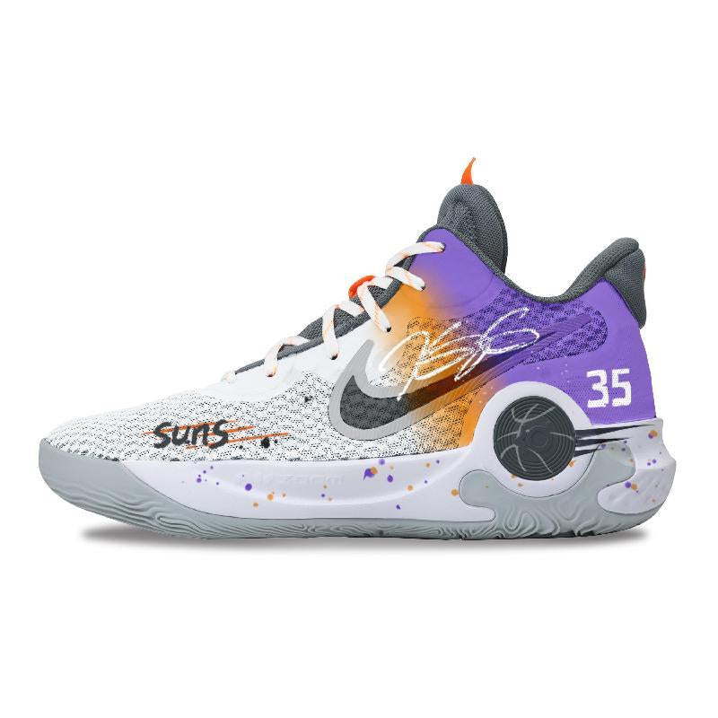 Custom SUNS of the same style for both and KD Trey 5 IX Gray/Orange/Purple/White/Black – hand-painted custom sneakers | Di…