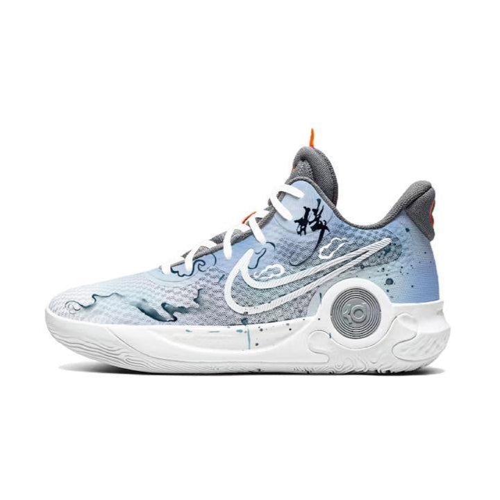 Custom The same style for and KD Trey 5 IX Blue – hand-painted custom sneakers | DiySneakers