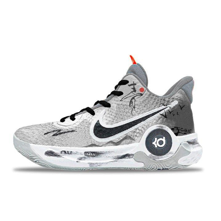 Custom green wings KD Trey 5 IX Gray – hand-painted custom sneakers | DiySneakers