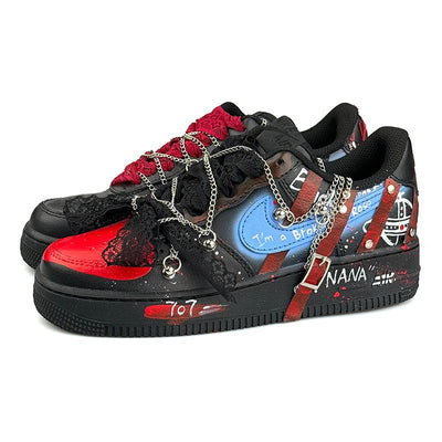 Custom Nana Osaki Air Force 1 Black – custom sneakers view 2 | DiySneakers