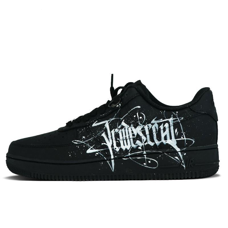 Custom Black and White Goths Air Force 1 – hand-painted custom sneakers | DiySneakers