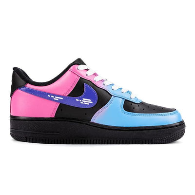 Custom AF1 Cybergame Black Air Force 1 Black/blue/purple/pink – custom sneakers view 2 | DiySneakers