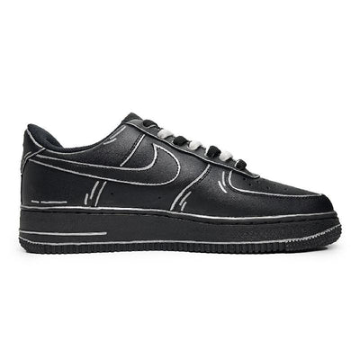 Custom Female dimensional spell Air Force 1 Black/Silver – custom sneakers view 2 | DiySneakers