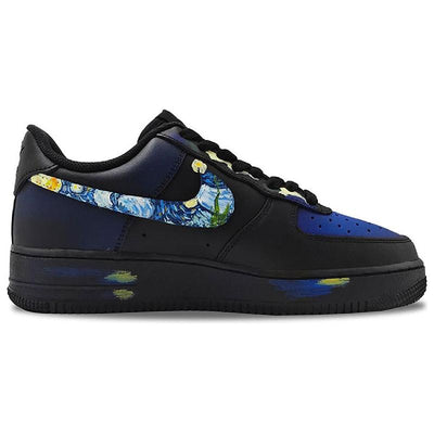 Custom Female starry sky Air Force 1 Black/Blue – custom sneakers view 2 | DiySneakers