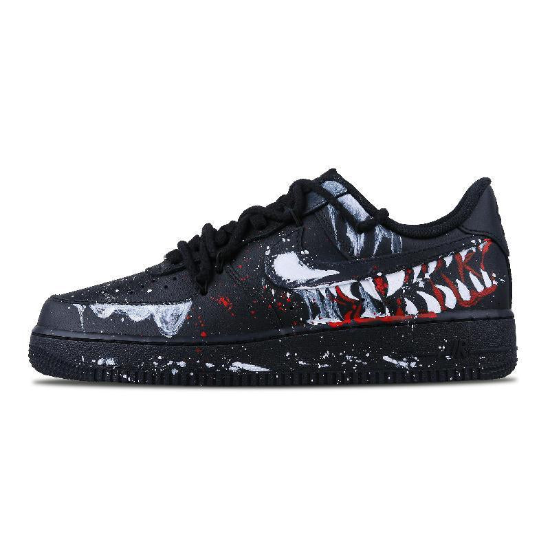 Custom single tooth Air Force 1 Black – hand-painted custom sneakers | DiySneakers
