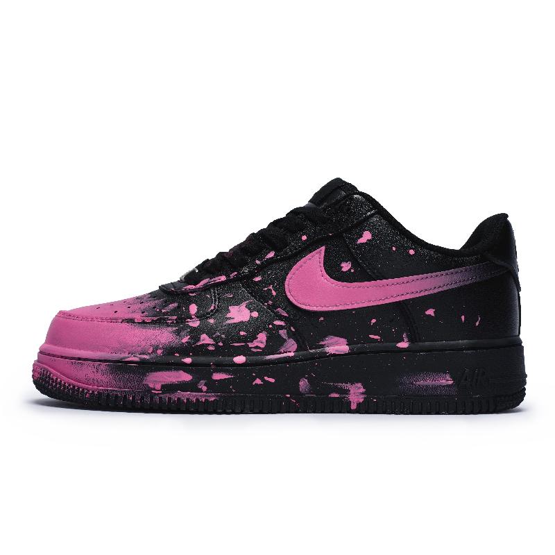 Custom A crazy graffiti red for Air Force 1 Black/Red – hand-painted custom sneakers | DiySneakers