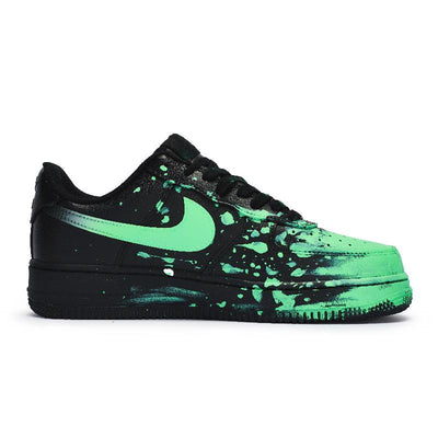 Custom A crazy graffiti green for Air Force 1 Black/Green – custom sneakers view 2 | DiySneakers
