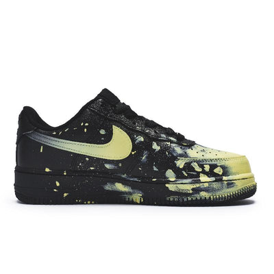 Custom crazy graffiti yellow Air Force 1 Black/Yellow – custom sneakers view 2 | DiySneakers