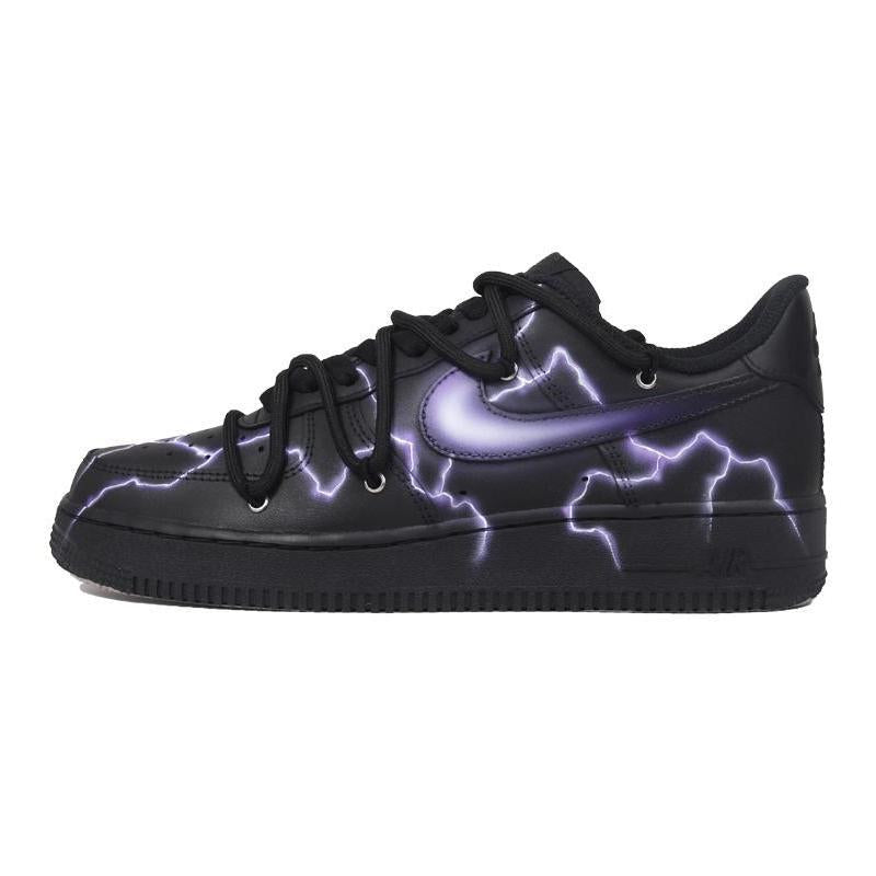 Custom Spray-painted style with a lightning theme Air Force 1 – hand-painted custom sneakers | DiySneakers