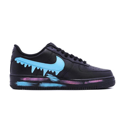 Custom A female Christmas Eve bear in black and orange Air Force 1 – custom sneakers view 2 | DiySneakers