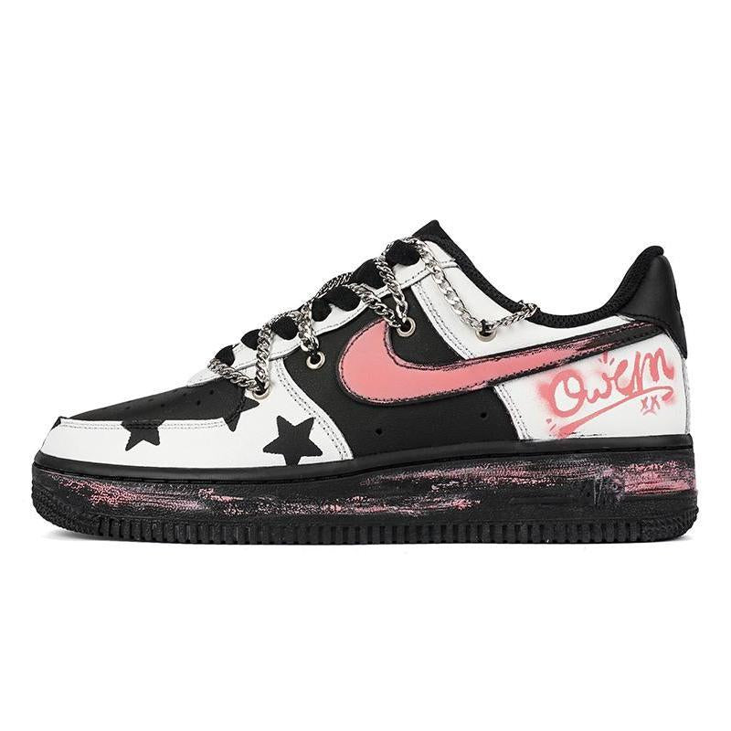 Custom Y2K sneakers in black pink Air Force 1 – hand-painted custom sneakers | DiySneakers