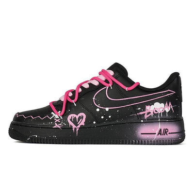 Custom powder sneakers in black powder Air Force 1 – custom sneakers view 2 | DiySneakers