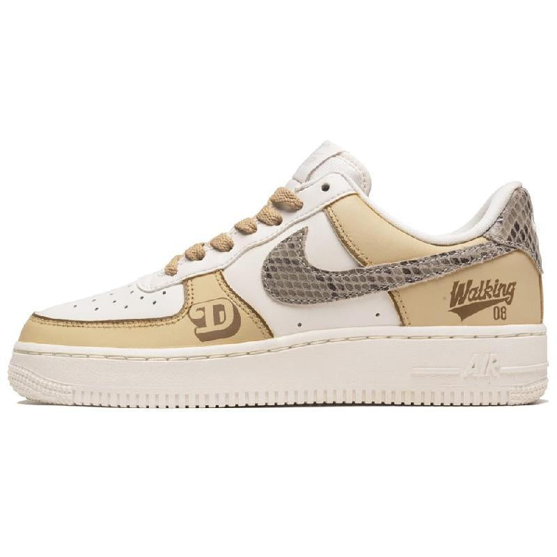 Custom Snake pattern Maillard Air Force 1 – hand-painted custom sneakers | DiySneakers