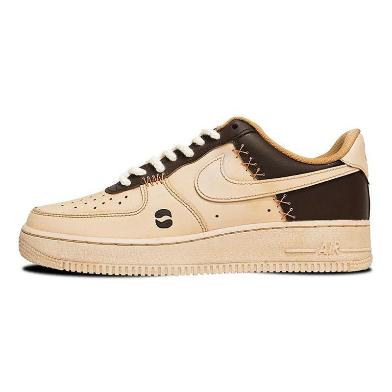 Custom The coffee beans for are brown Air Force 1 Brown/Taupe – hand-painted custom sneakers | DiySneakers