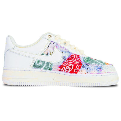 Custom destroy cashews Air Force 1 White/Green/Orange – custom sneakers view 2 | DiySneakers