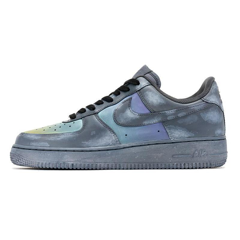 Custom gradient cloud grayish blue Air Force 1 Grey/Blue – hand-painted custom sneakers | DiySneakers