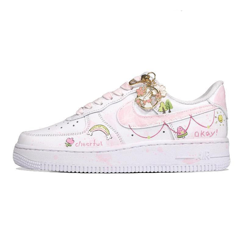 Custom Sweet Dream Air Force 1 White/Pink – hand-painted custom sneakers | DiySneakers