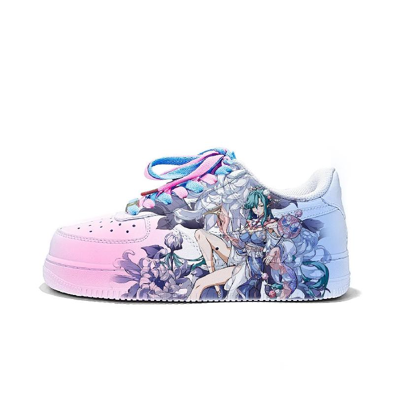 Custom A girl with an ancient style in the 2D world Air Force 1 – hand-painted custom sneakers | DiySneakers