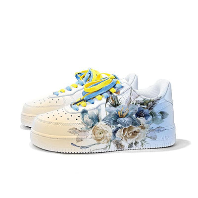 Custom Flower oil painting Air Force 1 – custom sneakers view 2 | DiySneakers