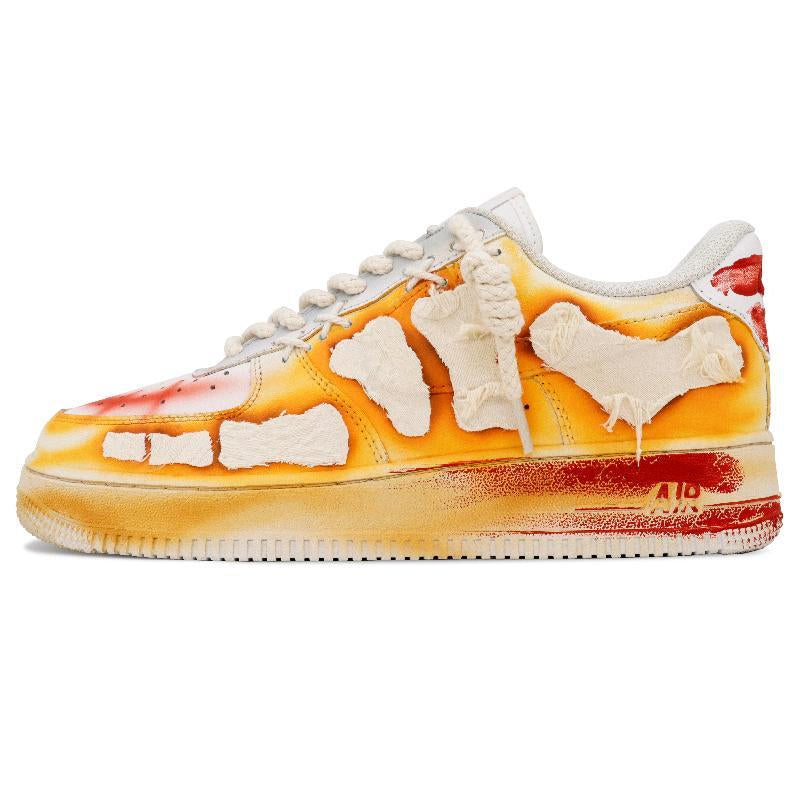 Custom The Night of All Souls for Air Force 1 Orange/red/white – hand-painted custom sneakers | DiySneakers