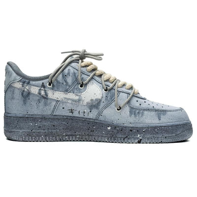 Custom The female style is stained with graffiti on the cement wall Air Force 1 – custom sneakers view 2 | DiySneakers