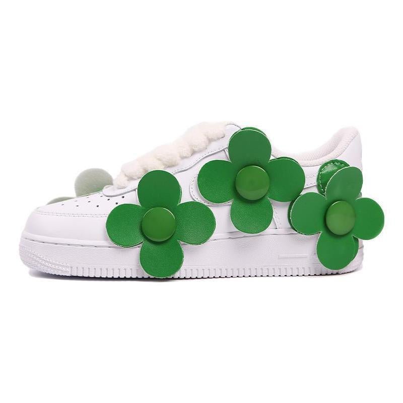 Custom green small flowers Air Force 1 – hand-painted custom sneakers | DiySneakers