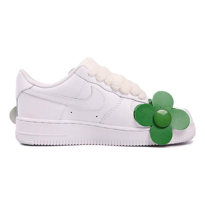 Custom green small flowers Air Force 1 – custom sneakers view 2 | DiySneakers