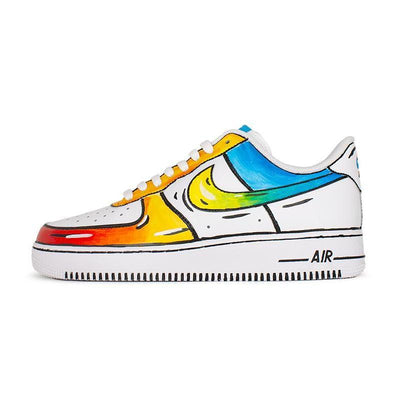 Custom A female style of anime and 2D graffiti Air Force 1 – custom sneakers view 2 | DiySneakers