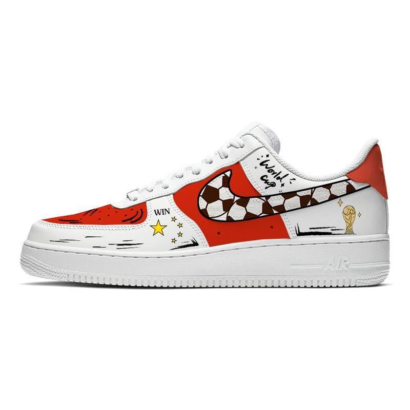 Custom The Chinese team Air Force 1 Red/white – hand-painted custom sneakers | DiySneakers