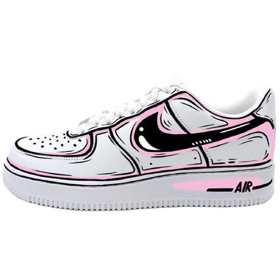 Custom Female 2D pink style Air Force 1 – custom sneakers view 2 | DiySneakers