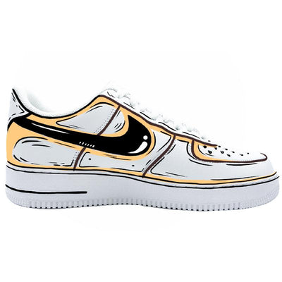 Custom Female 2D yellow style Air Force 1 – custom sneakers view 2 | DiySneakers