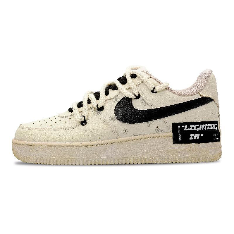 Custom coffee dyed cashew flower Air Force 1 Brown – hand-painted custom sneakers | DiySneakers