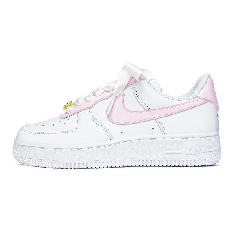 Custom Spring cherry blossoms paired with pearls Air Force 1 – hand-painted custom sneakers | DiySneakers