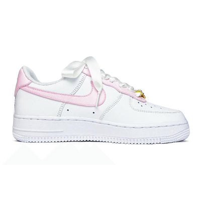 Custom Spring cherry blossoms paired with pearls Air Force 1 – custom sneakers view 2 | DiySneakers