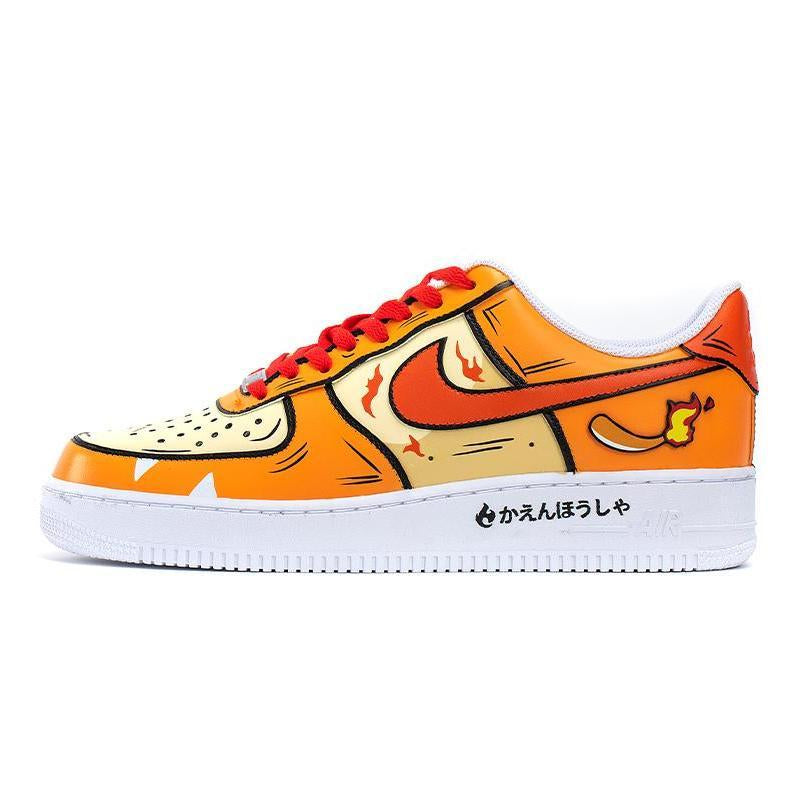 Custom The female version of the little fire dragon is orange-yellow Air Force 1 – hand-painted custom sneakers | DiySneakers