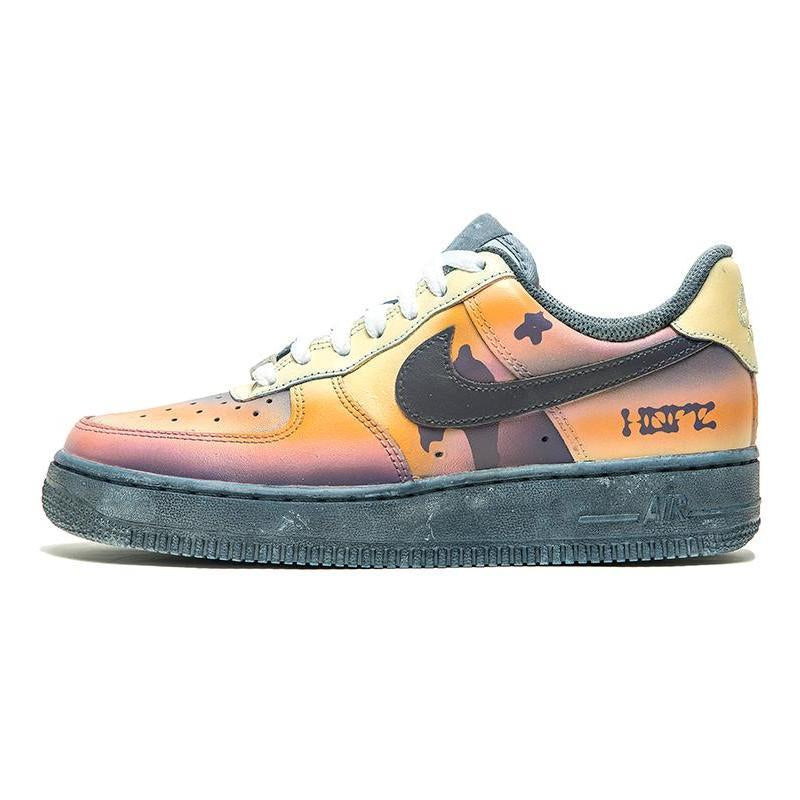 Custom sunset black orange Air Force 1 Black/Orange – hand-painted custom sneakers | DiySneakers