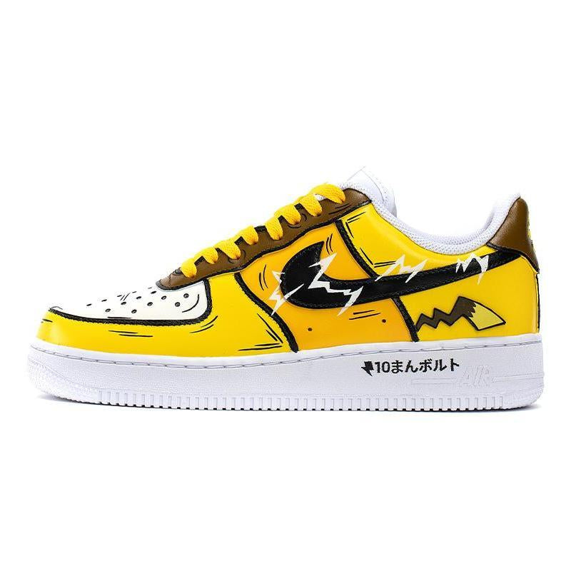 Custom Female Pikachu in black and yellow Air Force 1 – hand-painted custom sneakers | DiySneakers